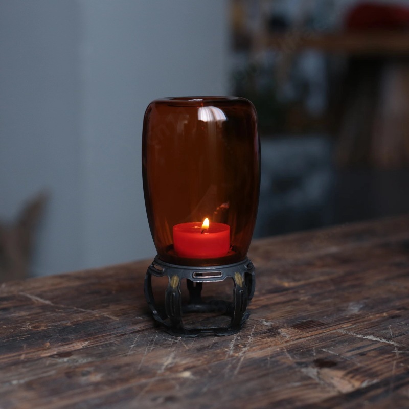 Vintage Collectible Glass - Vintage Cam Mumluk Zen Dekor Gece